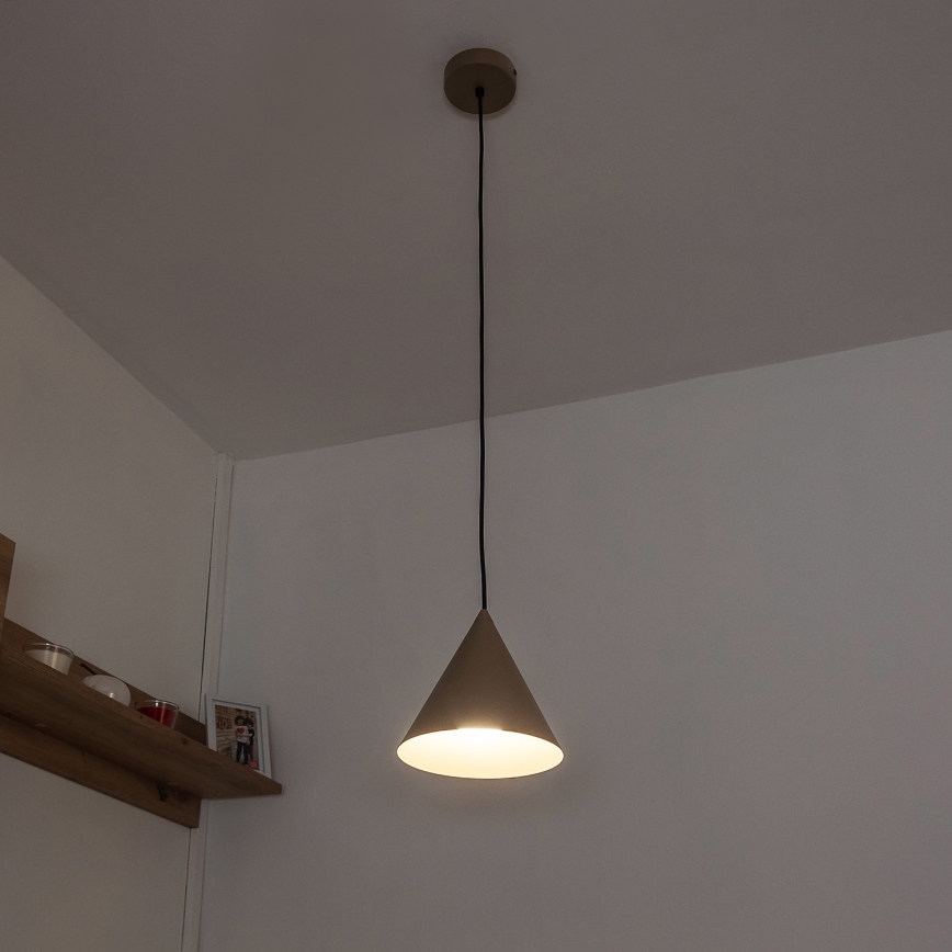 Hanglamp aan kabel ETNA II 1xE27/15W/230V Ø 18,5 cm beige