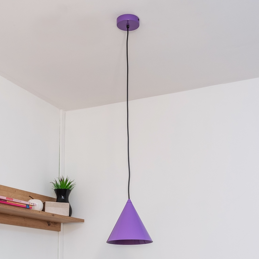 Hanglamp aan kabel ETNA II 1xE27/15W/230V Ø 18,5 cm paars