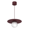 Hanglamp aan kabel FLAT 1xE27/15W/230V bordeaux