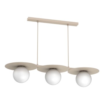 Hanglamp aan kabel FLAT 3xE27/15W/230V beige