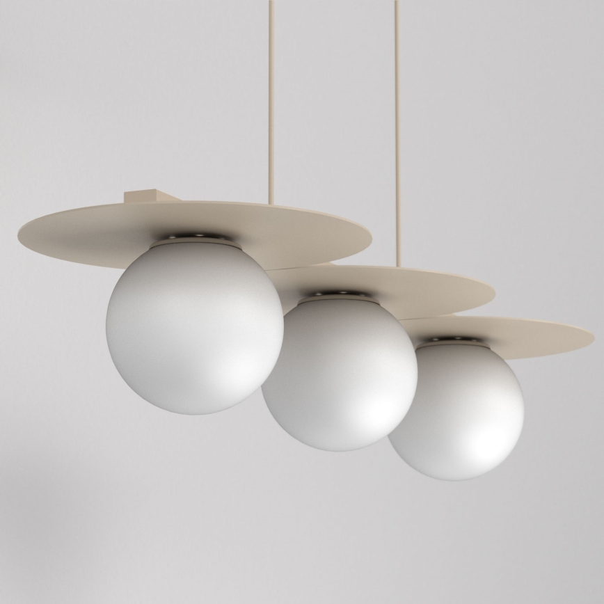 Hanglamp aan kabel FLAT 3xE27/15W/230V beige