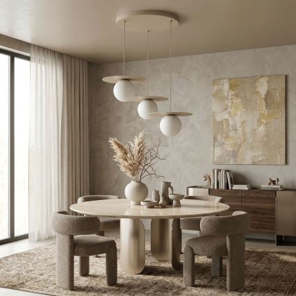 Hanglamp aan kabel FLAT 3xE27/15W/230V beige