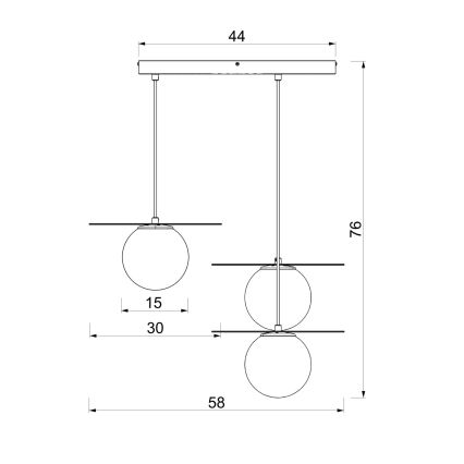 Hanglamp aan kabel FLAT 3xE27/15W/230V beige