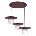 Hanglamp aan kabel FLAT 3xE27/15W/230V bordeaux