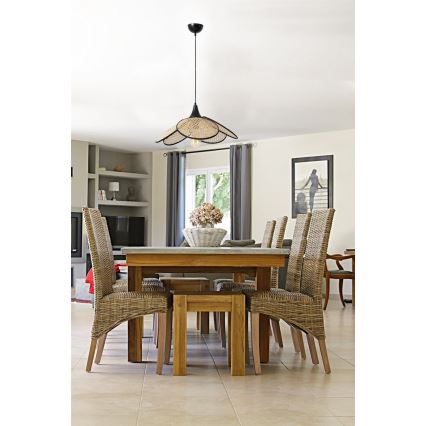 Hanglamp aan kabel FUME 1xE27/40W/230V Ø 45 cm zwart/beige