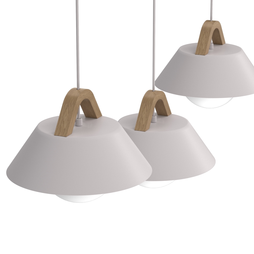 Hanglamp aan kabel FUNDA 3xE27/15W/230V crème