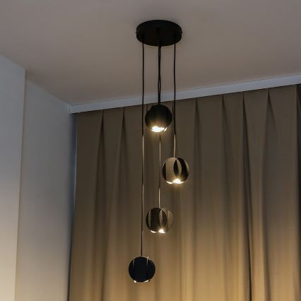 Hanglamp aan kabel GAMBIT 4xGU10/10W/230V zwart