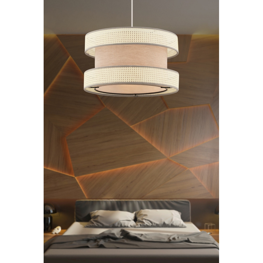 Hanglamp aan kabel HALO 1xE27/60W/230V beige/crème
