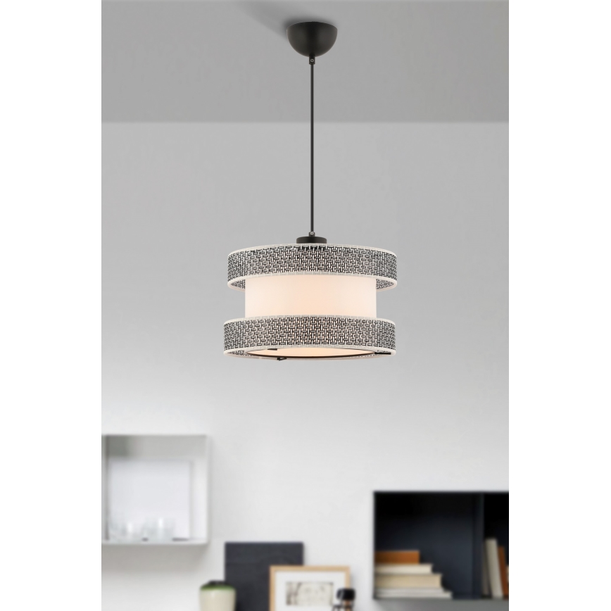 Hanglamp aan kabel HALO 1xE27/60W/230V crème/grijs