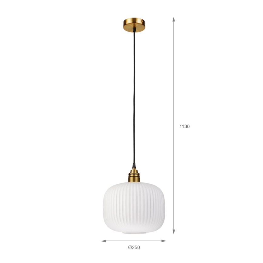 Hanglamp aan kabel HECTOR 1xE27/15W/230V wit/messing Ø 25 cm