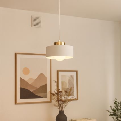 Hanglamp aan kabel IGNIA 1xE27/60W/230V wit/goud