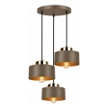 Hanglamp aan kabel IGNIA 3xE27/60W/230V bruin/goud