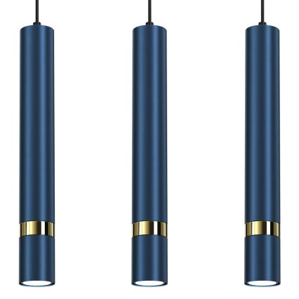 Hanglamp aan kabel JOKER 3xGU10/25W/230V blauw/goud
