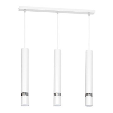 Hanglamp aan kabel JOKER 3xGU10/25W/230V wit/hoogglans chroom