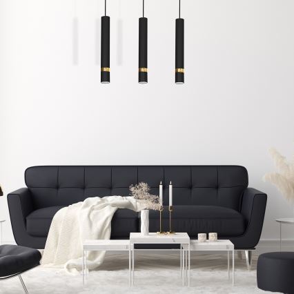 Hanglamp aan kabel JOKER 3xGU10/25W/230V zwart/goud