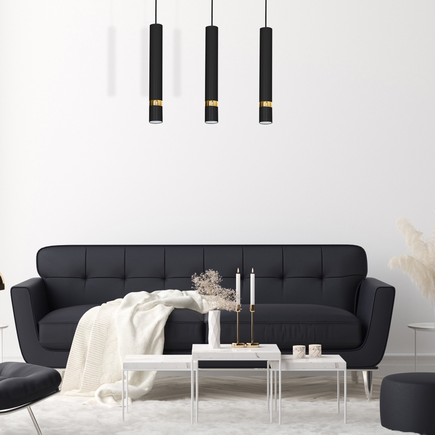Hanglamp aan kabel JOKER 3xGU10/25W/230V zwart/goud