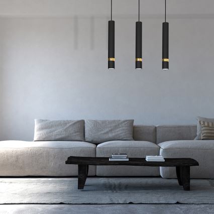 Hanglamp aan kabel JOKER 3xGU10/25W/230V zwart/goud