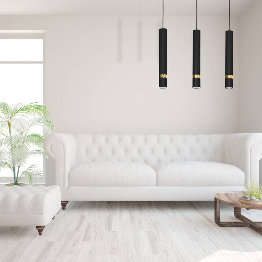 Hanglamp aan kabel JOKER 3xGU10/25W/230V zwart/goud