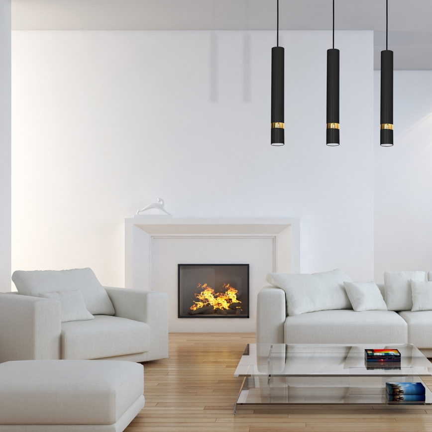 Hanglamp aan kabel JOKER 3xGU10/25W/230V zwart/goud