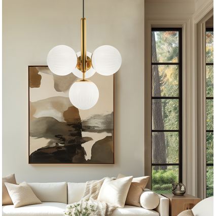Hanglamp aan kabel JOLIN 4xG9/5W/230V goud