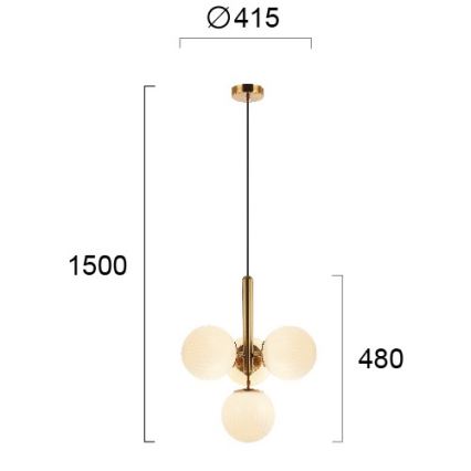 Hanglamp aan kabel JOLIN 4xG9/5W/230V goud