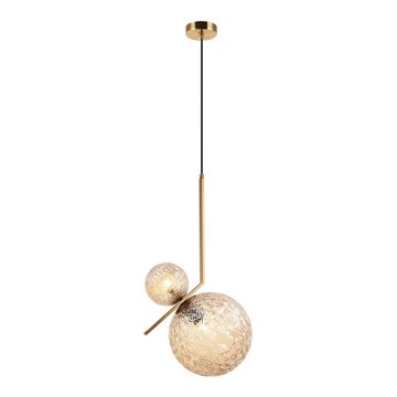 Hanglamp aan kabel JUNO 1xE27/7W/230V + 1xG9/3W/230V beige/goud