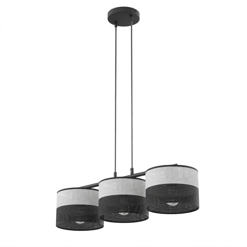 Hanglamp aan kabel KARBON 3xE27/15W/230V zwart/grijs