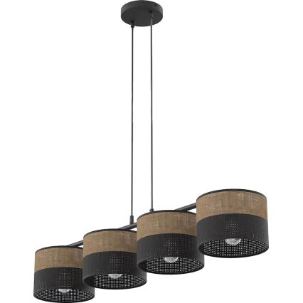 Hanglamp aan kabel KARBON 4xE27/15W/230V zwart/bruin