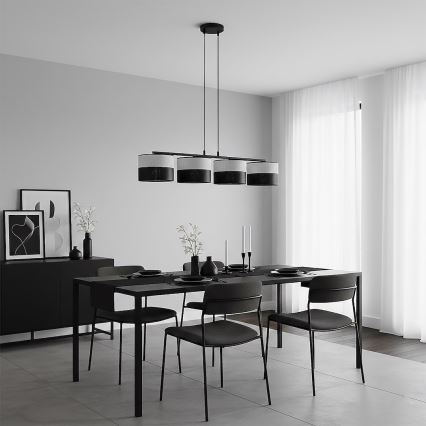 Hanglamp aan kabel KARBON 4xE27/15W/230V zwart/grijs