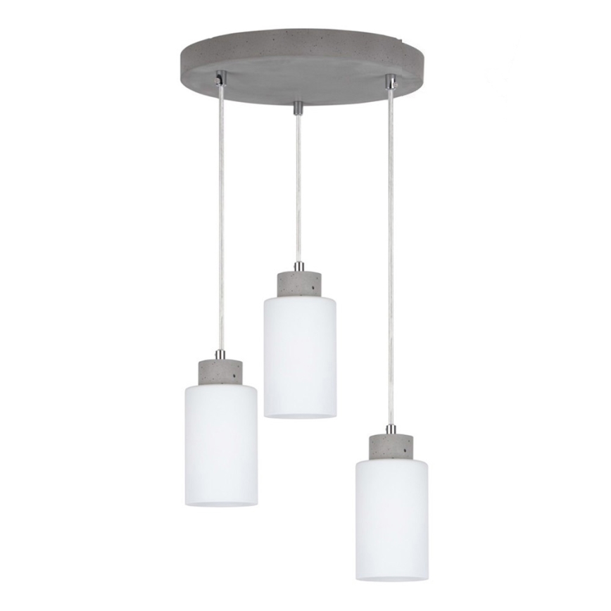 Hanglamp aan kabel KARLA 3xE27/60W/230V beton