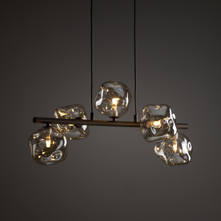 Hanglamp aan kabel LAVA 5xG9/8W/230V brons/rookbeige