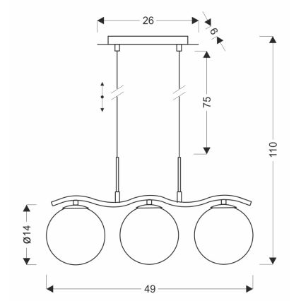 Hanglamp aan kabel LUMOS 3xG9/20W/230V rookzwart