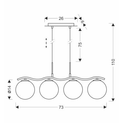 Hanglamp aan kabel LUMOS 4xG9/20W/230V rookzwart
