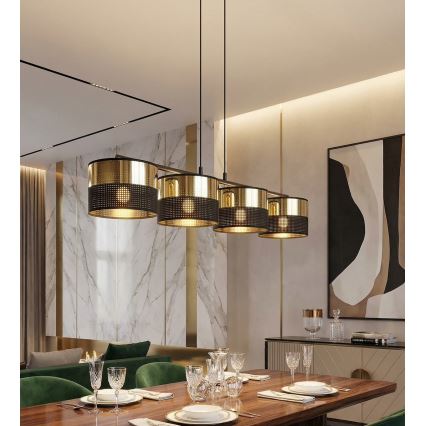 Hanglamp aan kabel LUX 4xE27/15W/230V zwart/goud