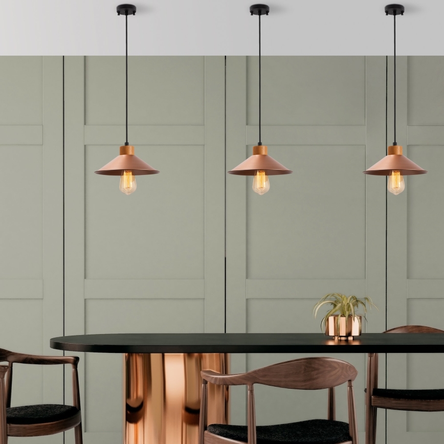 Hanglamp aan kabel MANAVGAT 1xE27/40W/230V koper/bruin