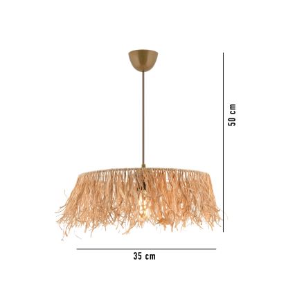Hanglamp aan kabel MARISKA 1xE27/40W/230V raffia