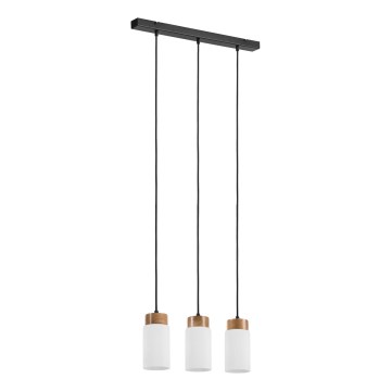 Hanglamp aan kabel MARKUS 3xE27/15W/230V zwart/eiken