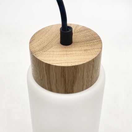 Hanglamp aan kabel MARKUS 5xE27/15W/230V zwart/eiken