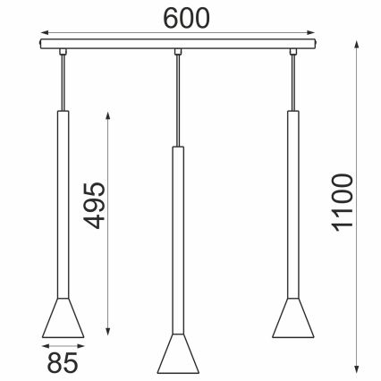 Hanglamp aan kabel MAZZO 3xGU10/8W/230V beige