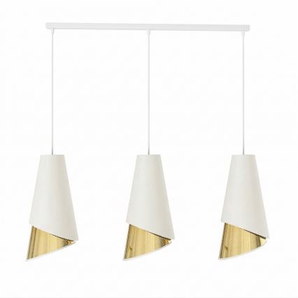 Hanglamp aan kabel MODA 3xE27/15W/230V wit/goud