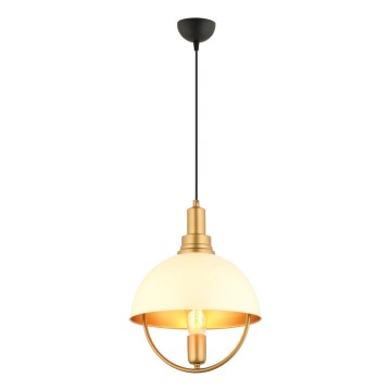 Hanglamp aan kabel MONZA 1x E27/40W/230V Ø 30 cm crème/goud