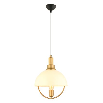 Hanglamp aan kabel MONZA 1x E27/40W/230V Ø 30 cm crème/goud
