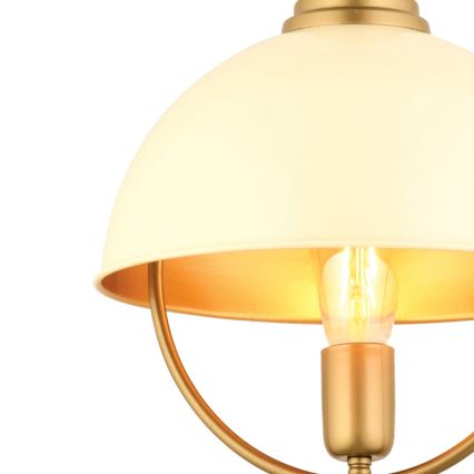 Hanglamp aan kabel MONZA 1x E27/40W/230V Ø 30 cm crème/goud