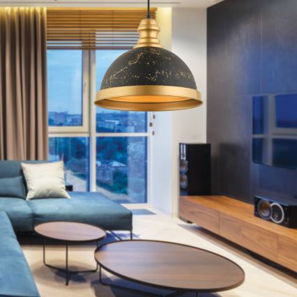 Hanglamp aan kabel MONZA 1xE27/40W/230V Ø 29 cm zwart/brons