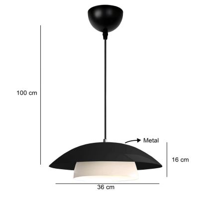 Hanglamp aan kabel MOONLIGH 1xE27/40W/230V zwart