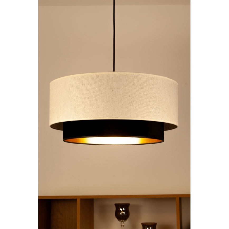 Hanglamp aan kabel NATIA 1xE27/60W/230V wit/zwart