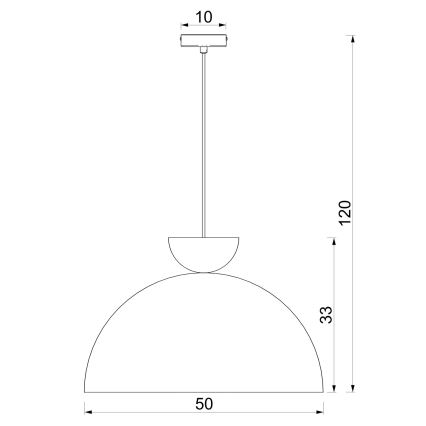 Hanglamp aan kabel NEVIS 1xE27/15W/230V Ø 50 cm crème