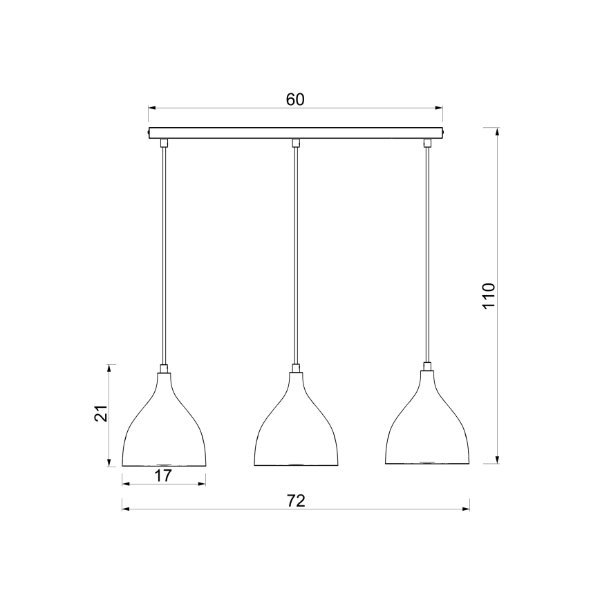 Hanglamp aan kabel NOAK CLASSIC 3xE27/15W/230V bruin