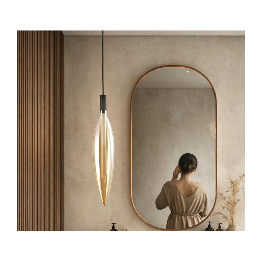 Hanglamp aan kabel NORDIC 1xG9/5W/230V zwart/rookbeige