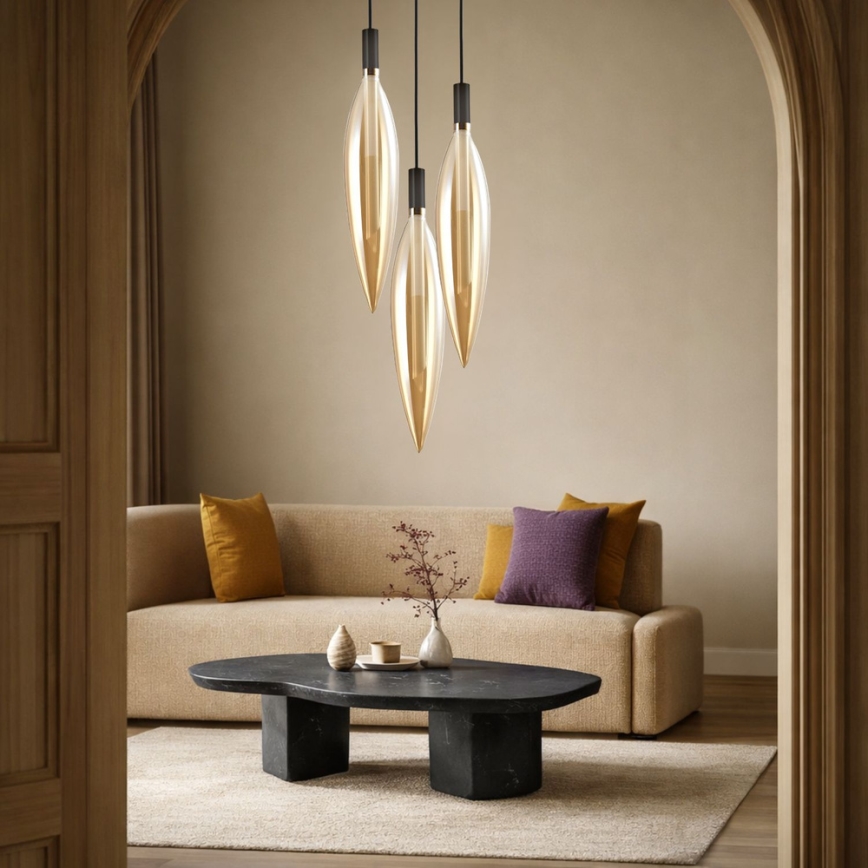 Hanglamp aan kabel NORDIC 1xG9/5W/230V zwart/rookbeige